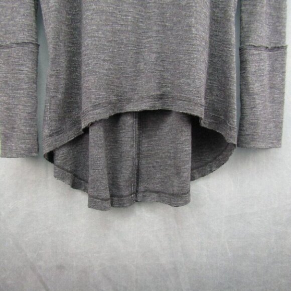 Free People We The Free Gray Split Back Turtleneck Tunic Top Size L Long Sleeve - Picture 3 of 10